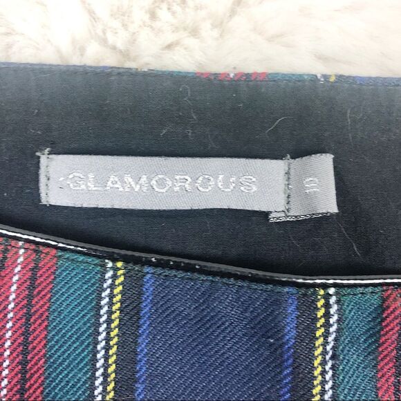 Glamorous Plaid Tartan Red & Green Mini Skirt S - Picture 6 of 6